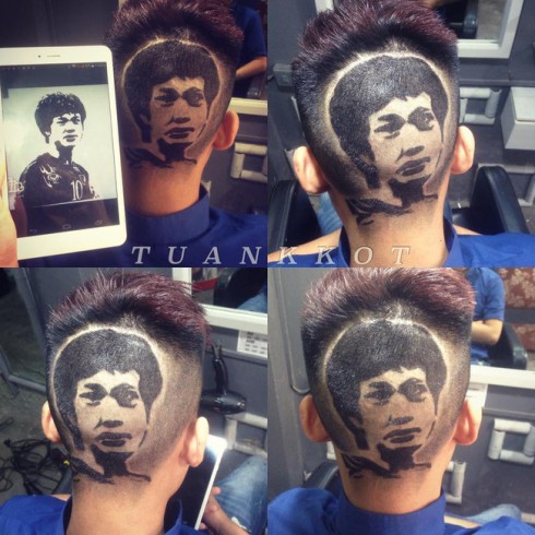 Tattoo hair kiểu tóc khắc họa chân dung của Cầu thủ bóng đá CÔNG PHƯỢNG